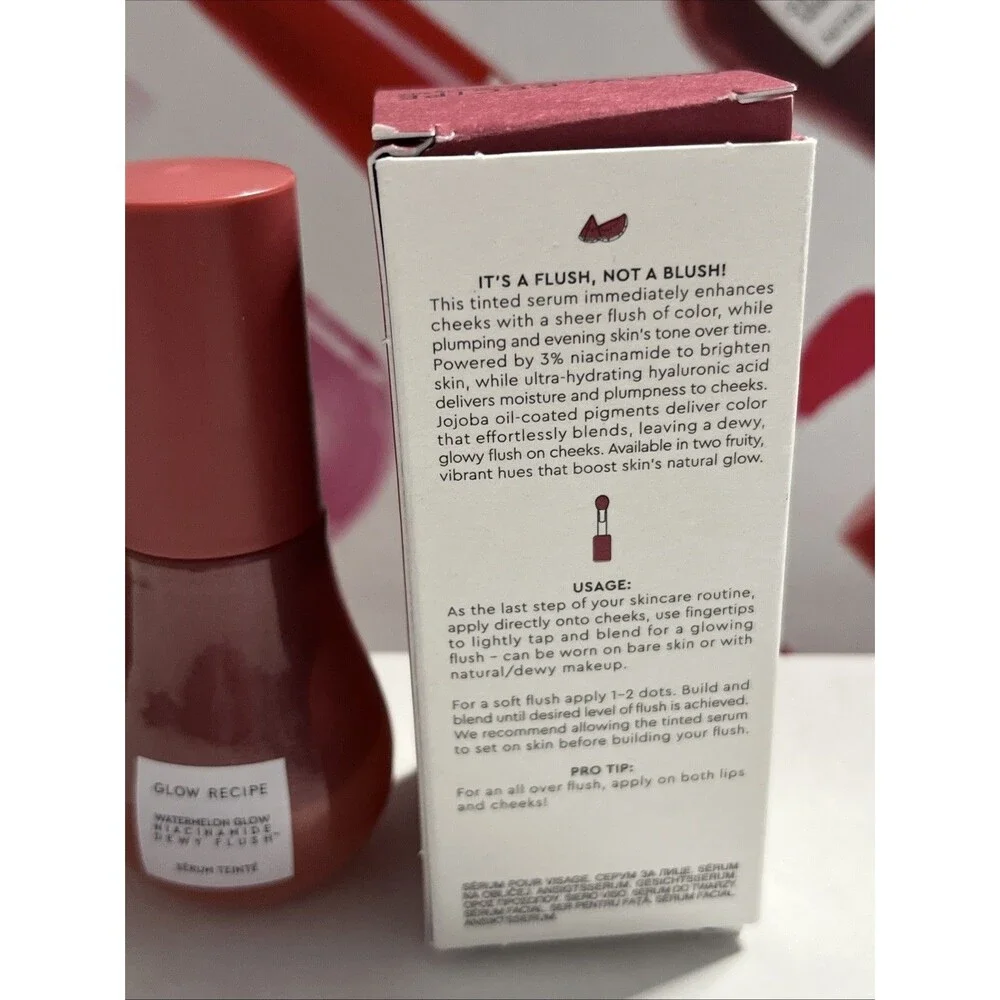 2 X Glow Recipe Watermelon Glow Dewy Flush Tinted Serum in BERRY FLUSH 12ml